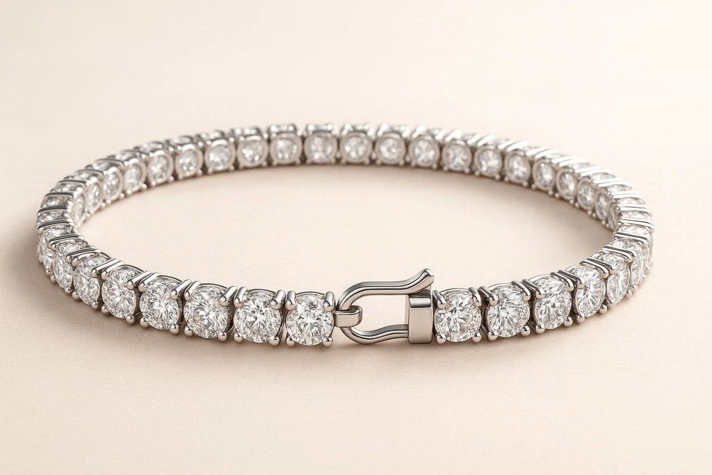 Authentic 7 Carat Treated Real Diamond Bracelet – Solid 14K White Gold