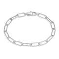 5 mm Paperclip Link Bracelet 14k White Gold side closure New Gift Ready
